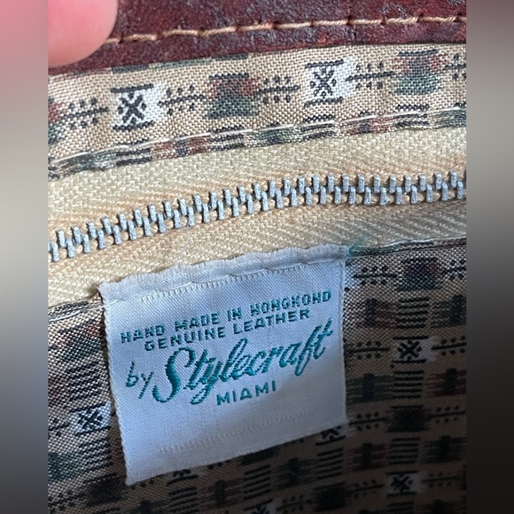 Vintage 1970s hand made in Hong Kong Genuine leather  handbag Stylcraft MIAMI - Picture 5 of 10